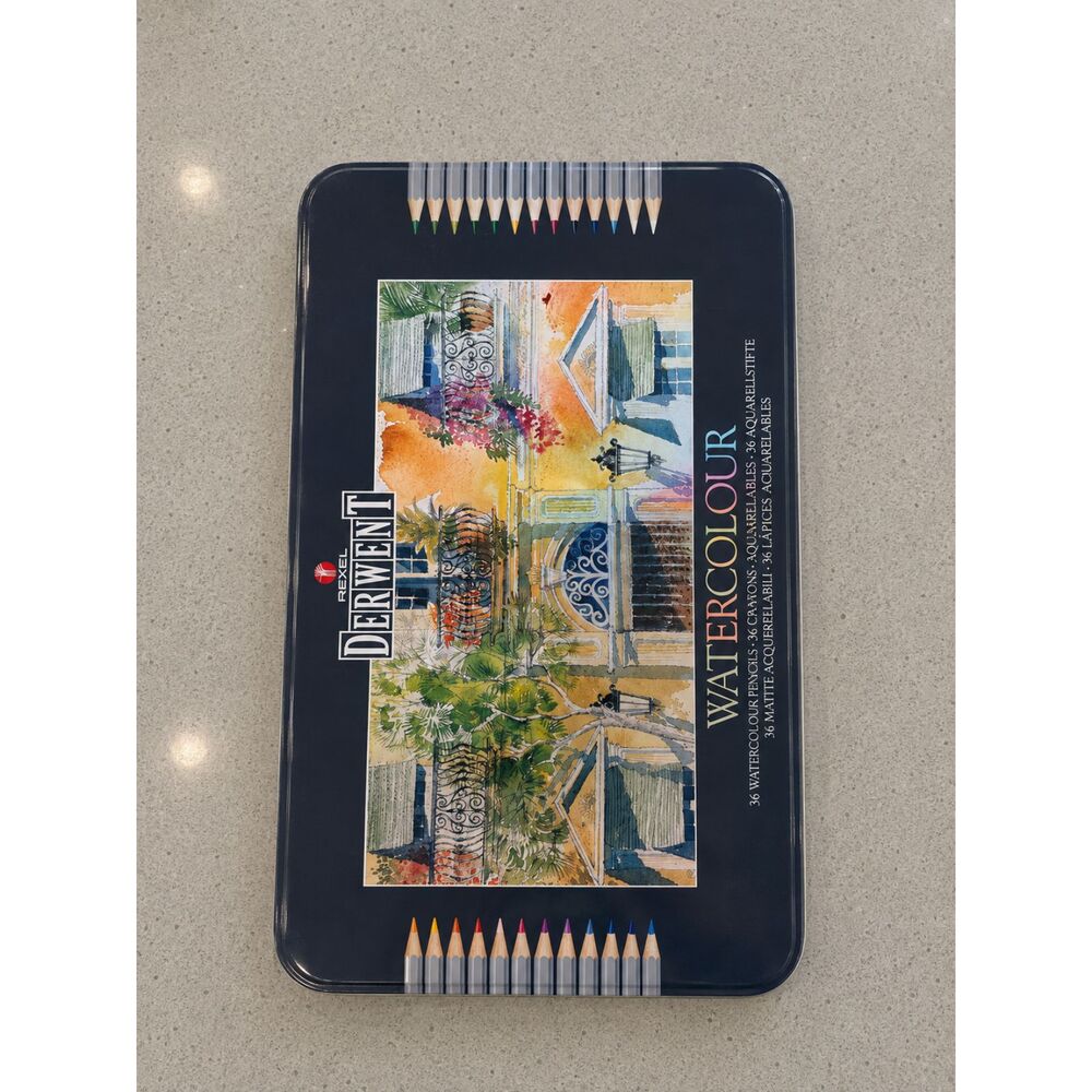 Vintage Rexel Derwent Watercolour 36 Artist Pencil Set